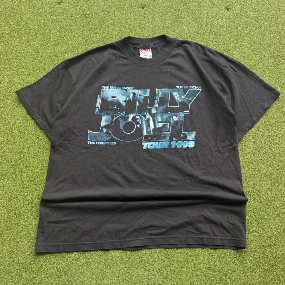Vintage Billy Joel Tour 1998 T-Shirt Mens XL Black QTees Graphic Concert Tee USA